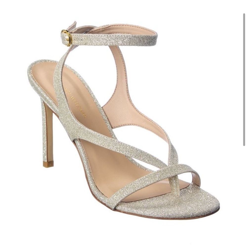 New Stuart Weitzman Align 95 Glitter Sandal
